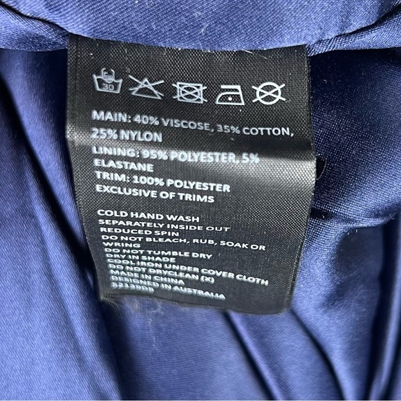 Bardot Dress Womens 4/XS Navy Fiona Face Trumpet Feminine Party Event Midi - Picture 4 of 12